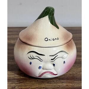DeForest of California Pottery Anthropomorphic Onion Condiment Jar MCM
